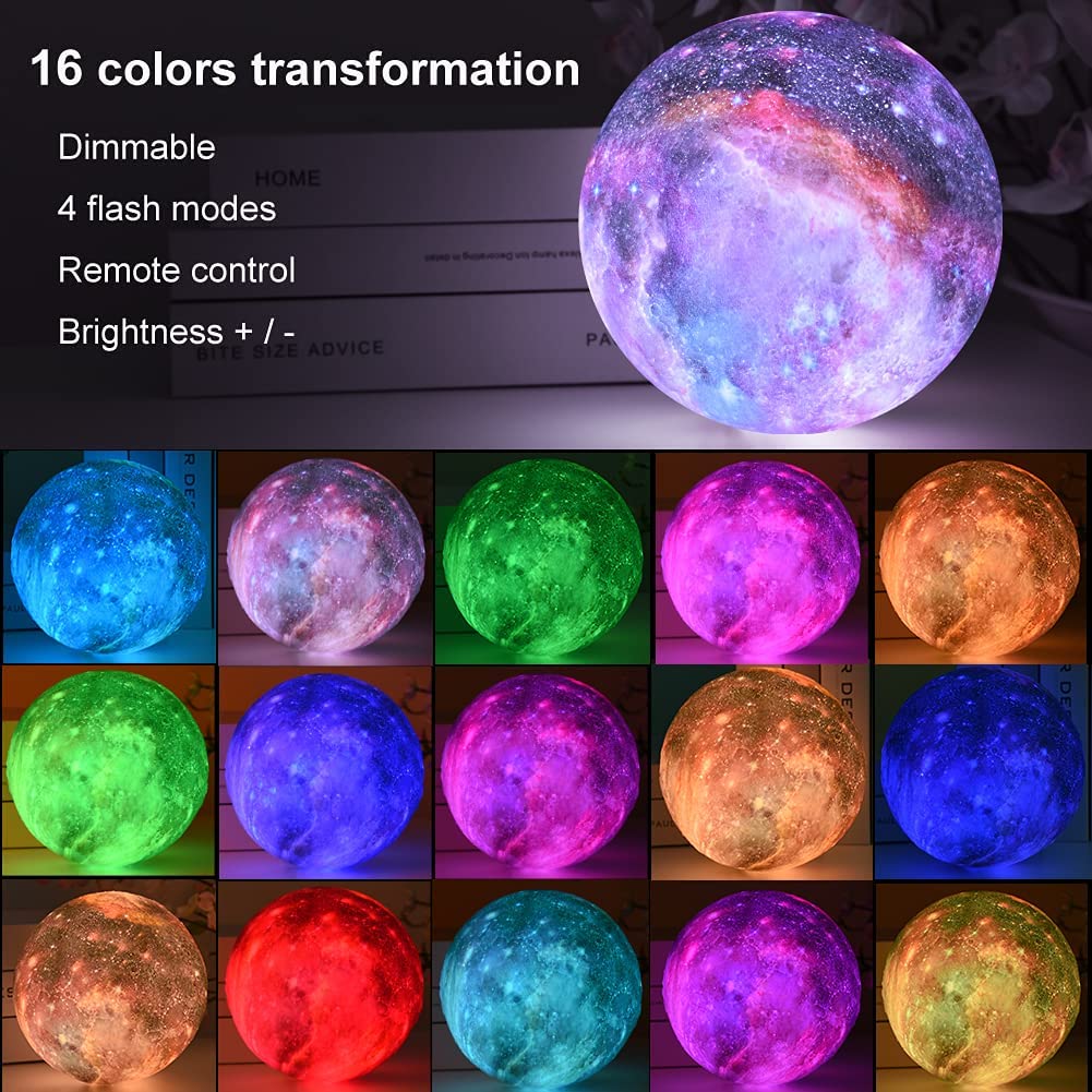 Moon Lamp Lava Lamp Night Light Galaxy Lamp16 Led Colors With